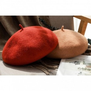 Berets Women's French Artist Wool Beret Flat Cap Winter - Camel - CE188TCQAOL $10.52