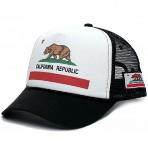 Baseball Caps Custom California Republic State Flag Cali Unisex-Adult Trucker Hat Multi - White/Black - CJ12J1O9VAL $15.10