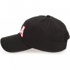 Baseball Caps USA American Flag Embroidered 100% Cotton Adjustable Strap Baseball Cap Hat - Usa - Black - CZ18C2N5CN0 $12.66