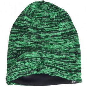 Skullies & Beanies Men's Cool Cotton Beanie Slouch Skull Cap Long Baggy Hip-hop Winter Summer Hat - Twill-brilliant Green - C...