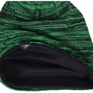 Skullies & Beanies Men's Cool Cotton Beanie Slouch Skull Cap Long Baggy Hip-hop Winter Summer Hat - Twill-brilliant Green - C...