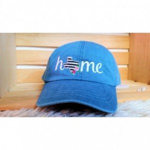 Baseball Caps Texas Home Floral Embroidered Baseball Cap - Teal - CM187KIM4UM $35.09