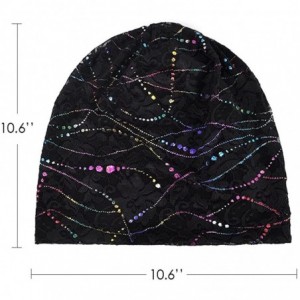 Skullies & Beanies Women Cotton Beanie Lace Soft Sleep Cap Slouchy Chemo Hats - Black - CN18DWGN58A $12.72