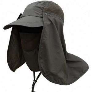 Sun Hats Outdoor Hiking Fishing Hat Protection Cover Neck Face Flap Sun Cap for Men Women - Dark Green - CX18G84GKDZ $23.10