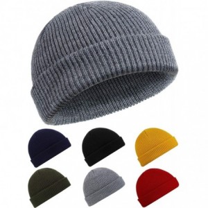 Skullies & Beanies Trawler Beanie Watch Hat Roll up Edge Skullcap Fisherman Beanie for Men Women - Dark Gray - CD18ASK8E5C $9.73