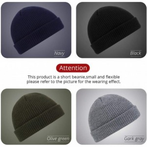 Skullies & Beanies Trawler Beanie Watch Hat Roll up Edge Skullcap Fisherman Beanie for Men Women - Dark Gray - CD18ASK8E5C $9.73