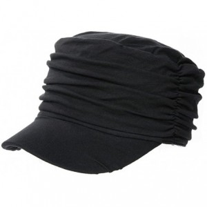 Newsboy Caps 2019 New Womens Newsboy Cabbie Beret Cap Cloche Cotton Painter Visor Hats - 1085_black - CD128KS02KD $17.32