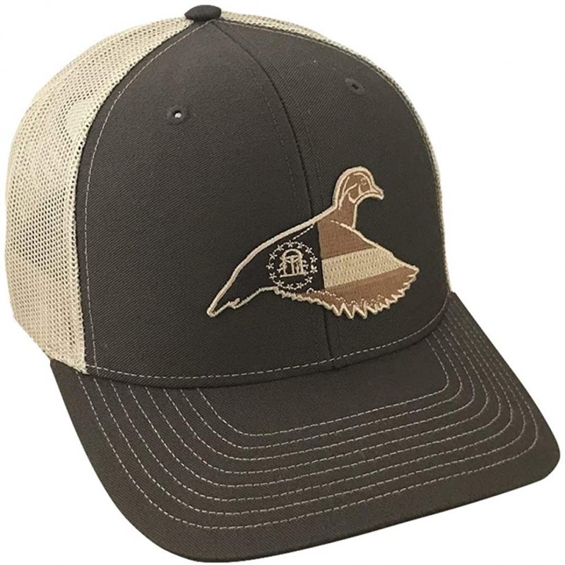 Baseball Caps Field Series GA Woodie - Adjustable Cap - Brown/Khaki - C018O8Y8AG5 $23.31