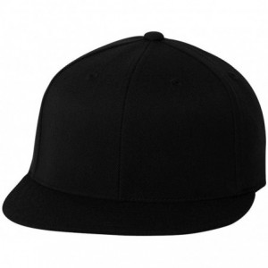 Baseball Caps Flexfit Flat Bill Cap - Black - C311664IFT9 $13.09