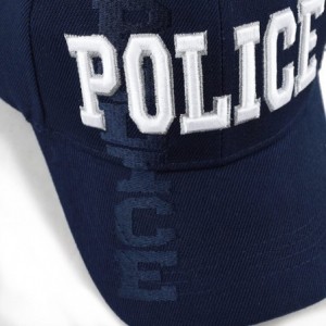 Baseball Caps Law Enforcement 3D Embroidered Baseball One Size Cap - 01. Police-navy - C418ELUSYIO $14.85