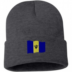 Skullies & Beanies Barbados Flag Custom Personalized Embroidery Embroidered Beanie - Gray - CR12OCNTWP0 $14.07