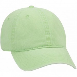 Baseball Caps 6 Panel Low Profile Garment Washed Pigment Dyed Baseball Cap - Lime - CU180D568DC $13.46
