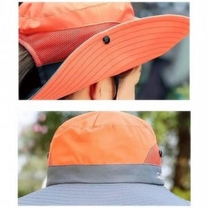 Sun Hats Outdoor UPF 50+ UV Sun Protection Waterproof Breathable Wide Brim Bucket Sun Hat for Men/Women - Orange - C418NZD9G4...