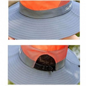 Sun Hats Outdoor UPF 50+ UV Sun Protection Waterproof Breathable Wide Brim Bucket Sun Hat for Men/Women - Orange - C418NZD9G4...