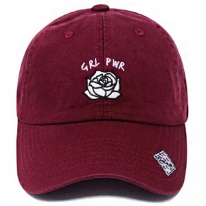 Baseball Caps Girl Power Dad Hat Cotton Baseball Cap Polo Style Low Profile - Burgundy - CE18Q25CY4Y $14.67