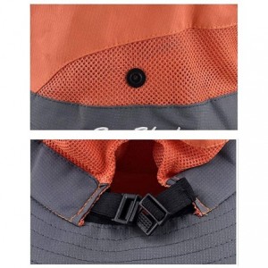 Sun Hats Outdoor UPF 50+ UV Sun Protection Waterproof Breathable Wide Brim Bucket Sun Hat for Men/Women - Orange - C418NZD9G4...