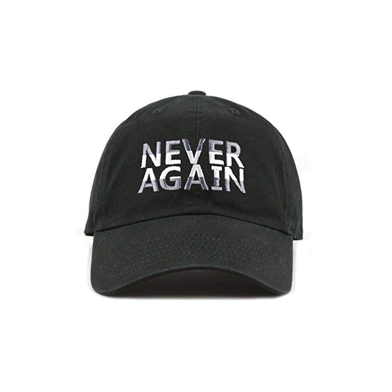 Baseball Caps Never Again & Enough School Walk Out & Gun Control Embroidered Cotton Baseball Cap Hat - Never Again-black2 - C...