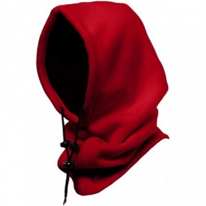 Balaclavas 4 in 1 Full Face Hood for Adults- Fleece Balaclava- Ski Mask Hoodie- Face Fleece Mask - Red/Black Reversible - C11...