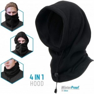Balaclavas 4 in 1 Full Face Hood for Adults- Fleece Balaclava- Ski Mask Hoodie- Face Fleece Mask - Red/Black Reversible - C11...