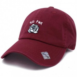 Baseball Caps Girl Power Dad Hat Cotton Baseball Cap Polo Style Low Profile - Burgundy - CE18Q25CY4Y $14.67