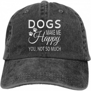 Baseball Caps Women Denim Hats Dogs Make Me Happy You Not So Much Baseball Caps Adjustable - Black - CR18NAR39XS $23.00