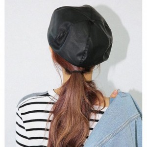 Berets Classic French Style Wool Beret Hat Pearls Beanie Cap with Pom for Women - Z1-black - CL1808TCET2 $11.63