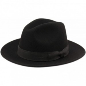 Fedoras Men's Wool Felt Outback Hat - He51black - CL18LHLR6L0 $79.06