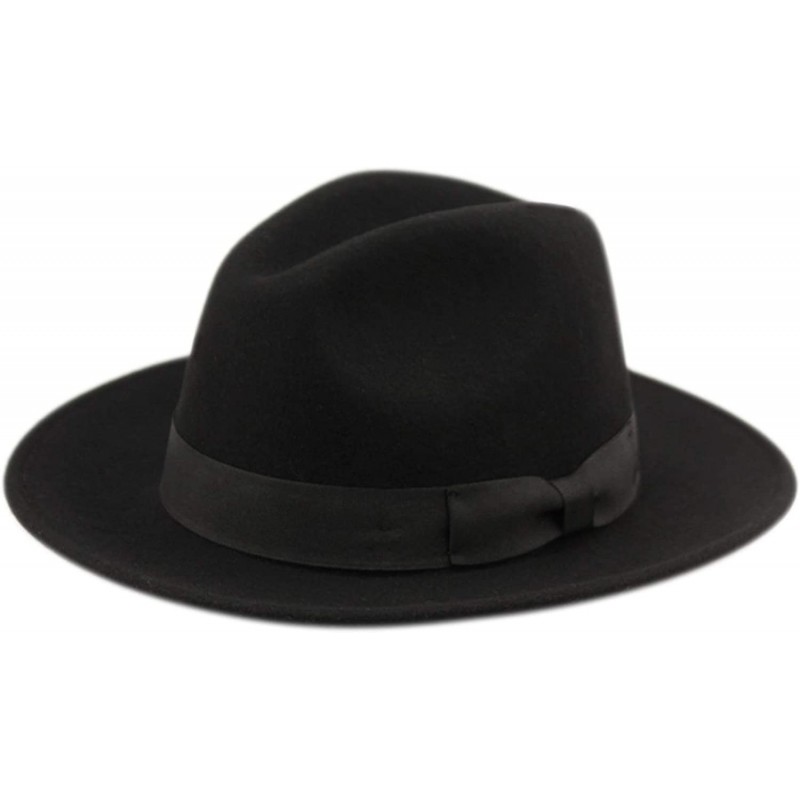 Fedoras Men's Wool Felt Outback Hat - He51black - CL18LHLR6L0 $41.75