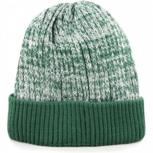 Skullies & Beanies Ribbed Knit Beanie Warm Thick Fleece Lined Hat Winter Skull Cap Extra Warmth (Dark Green) - CZ18KCOC8U5 $1...