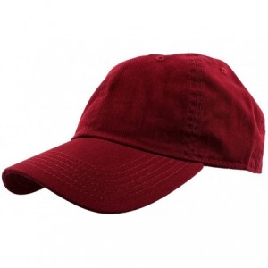 Baseball Caps Baseball Caps Dad Hats 100% Cotton Polo Style Plain Blank Adjustable Size - Wine - CE18EZG3N2G $17.84