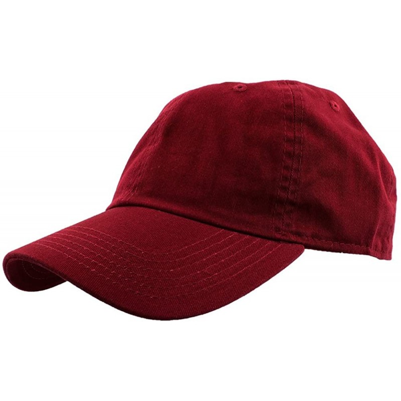 Baseball Caps Baseball Caps Dad Hats 100% Cotton Polo Style Plain Blank Adjustable Size - Wine - CE18EZG3N2G $10.80