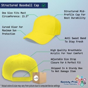 Baseball Caps Custom Baseball Cap Pink Flamingos Embroidery Acrylic Dad Hats for Men & Women - Yellow - CX18SDA4UR6 $19.80