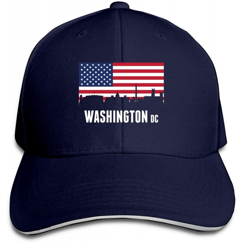 Baseball Caps American Flag Washington DC Baseball Cap Unisex Sports Adjustable Dad Ball Hat - Navy - CH196SYHDH2 $16.20