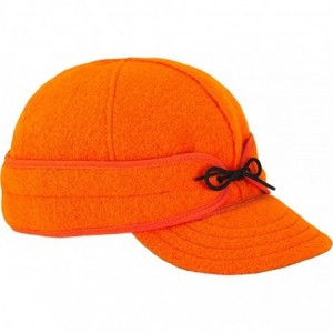 Newsboy Caps Original Kromer Cap - Winter Wool Hat with Earflap - Blaze Orange - C0115C4FJWP $78.15