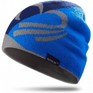 Skullies & Beanies Winter Knit Beanie Sports Hat Warm Outdoors Cap Hiking Bicycling Running Cycling - Blue - CT187I790YI $25.82