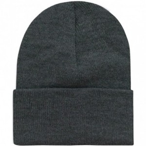 Skullies & Beanies Long Cuffed Blank - Charcoal - CU1203UC7DL $9.90