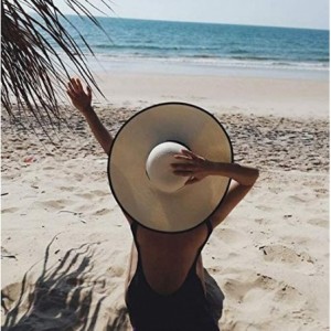 Sun Hats Womens' Foldable Sun Hat Wide Brim Fedora Straw Beach Hat UV UPF 50 for Summer - C218TRZ4YMN $10.46