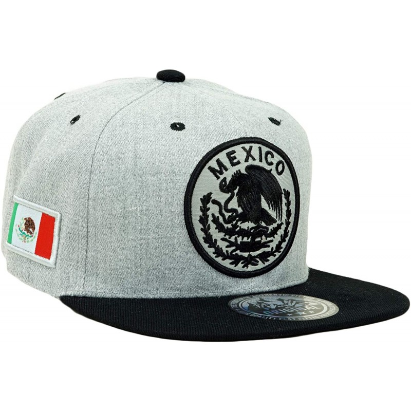 Baseball Caps Mexico Eagle Embroidery Snapback Hat Adjustable Mexico Flag Baseball Cap - Light Gray/ Black - CO193SINRWZ $10.68