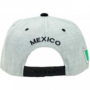Baseball Caps Mexico Eagle Embroidery Snapback Hat Adjustable Mexico Flag Baseball Cap - Light Gray/ Black - CO193SINRWZ $10.68