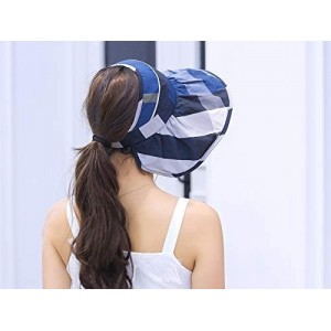 Sun Hats Women Visor Sun Hats Tennis Open Top Wide Brim Adjustable Summer Beach Cap Pool Golf UV Protection - M9095-blue - C9...