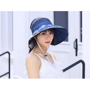 Sun Hats Women Visor Sun Hats Tennis Open Top Wide Brim Adjustable Summer Beach Cap Pool Golf UV Protection - M9095-blue - C9...
