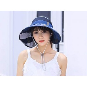 Sun Hats Women Visor Sun Hats Tennis Open Top Wide Brim Adjustable Summer Beach Cap Pool Golf UV Protection - M9095-blue - C9...