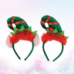 Headbands Christmas Headband Hair Hoop Elf Hat Headbands Holiday Party Headwear Santa Fashion Elf Hair Band 2Pcs - CV18XLWL80...