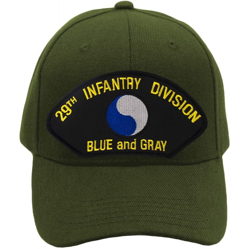 Baseball Caps 29th Infantry Division - Blue & Gray Hat/Ballcap Adjustable One Size Fits Most - Olive Green - CR18ST5YOLS $26.59