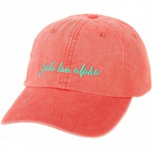 Baseball Caps Zeta Tau Alpha (N) Sorority Baseball Hat Cap Cursive Name Font ZTA - Coral - CD188UCCLDY $20.17