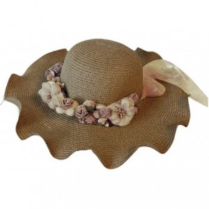 Sun Hats Women Bowknot Straw Hat Stripe Floppy Foldable Roll up Beach Cap Sun Hat Outdoor UV +50 - 05 Khaki - CE18UD88UG0 $32.67