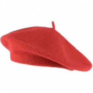Berets Wool Blend French Beret for Men and Women in Plain Colours - Red - CQ12NH6WI13 $11.06