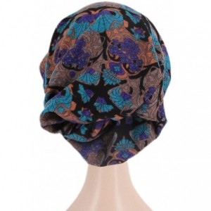 Skullies & Beanies Women Slouchy Beanie Soft Skull Cap Stretchy Baggy Hat Hair Tie Scarf Blue - CB18WDDZ22U $10.54