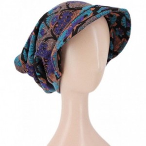 Skullies & Beanies Women Slouchy Beanie Soft Skull Cap Stretchy Baggy Hat Hair Tie Scarf Blue - CB18WDDZ22U $10.54