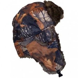 Bomber Hats Adult Tree Camouflage Russian/Hunters W/Soft Faux Fur Winter Cap(One Size) - Maple - C518Z39Q6HE $20.05